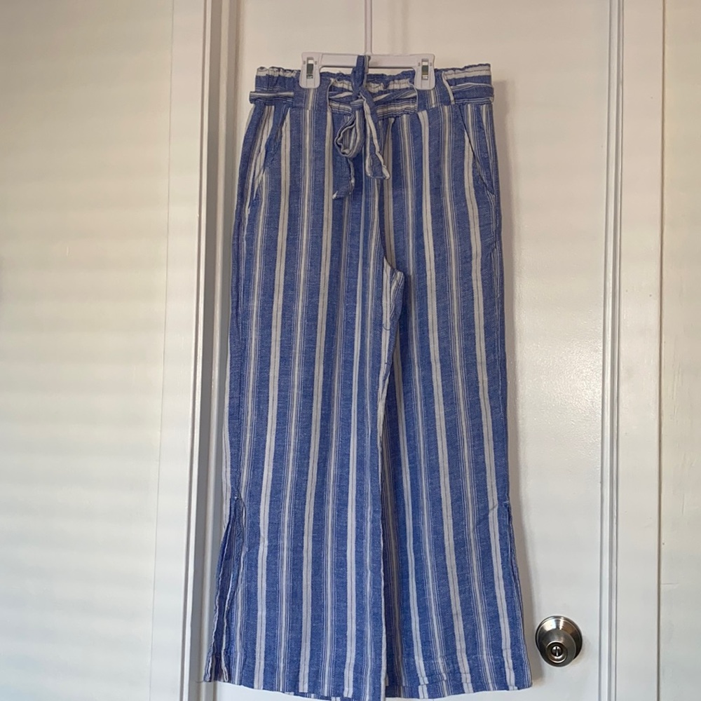 Drawstring striped pants
